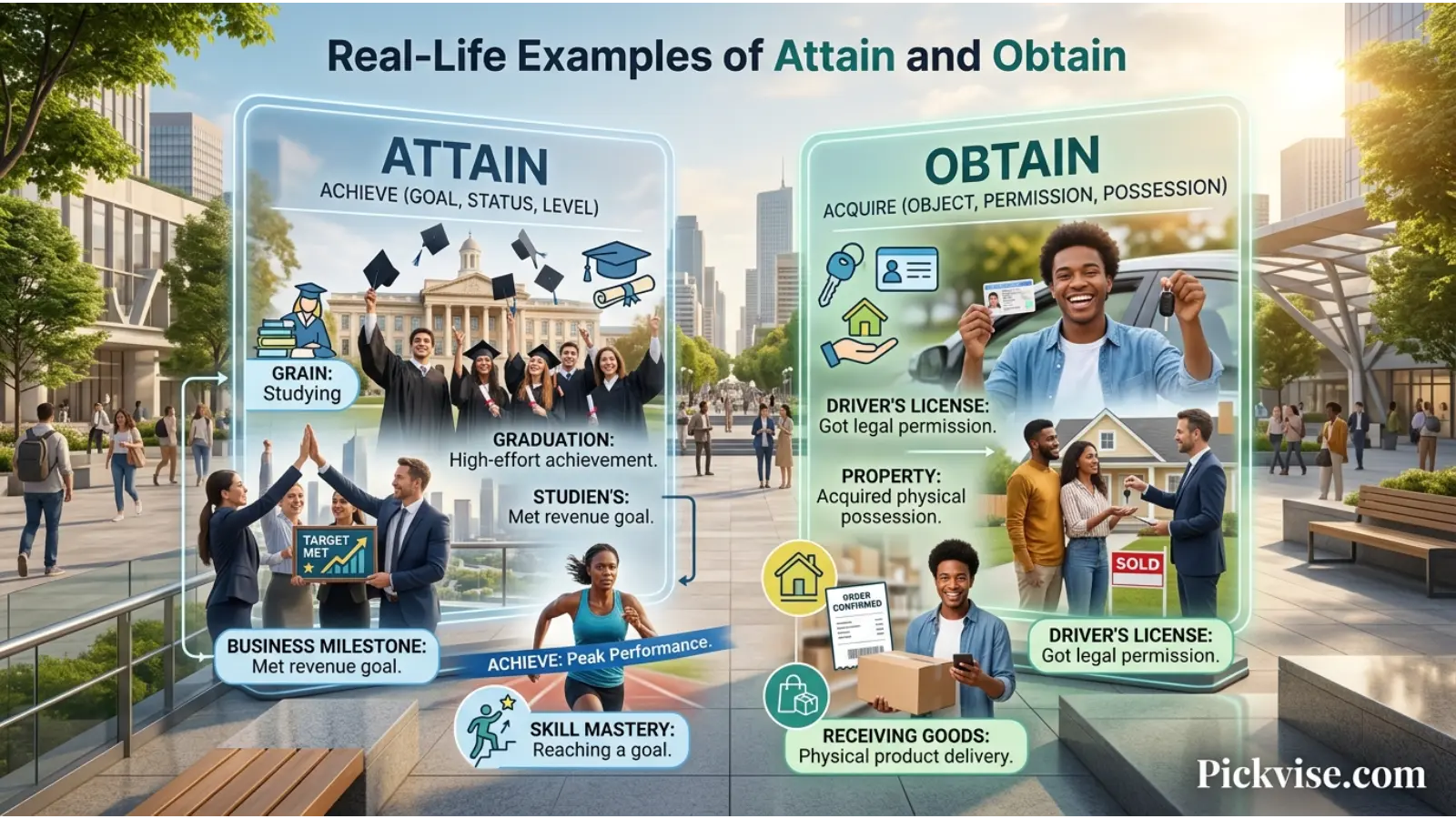 Real-Life Examples of Attain and Obtain