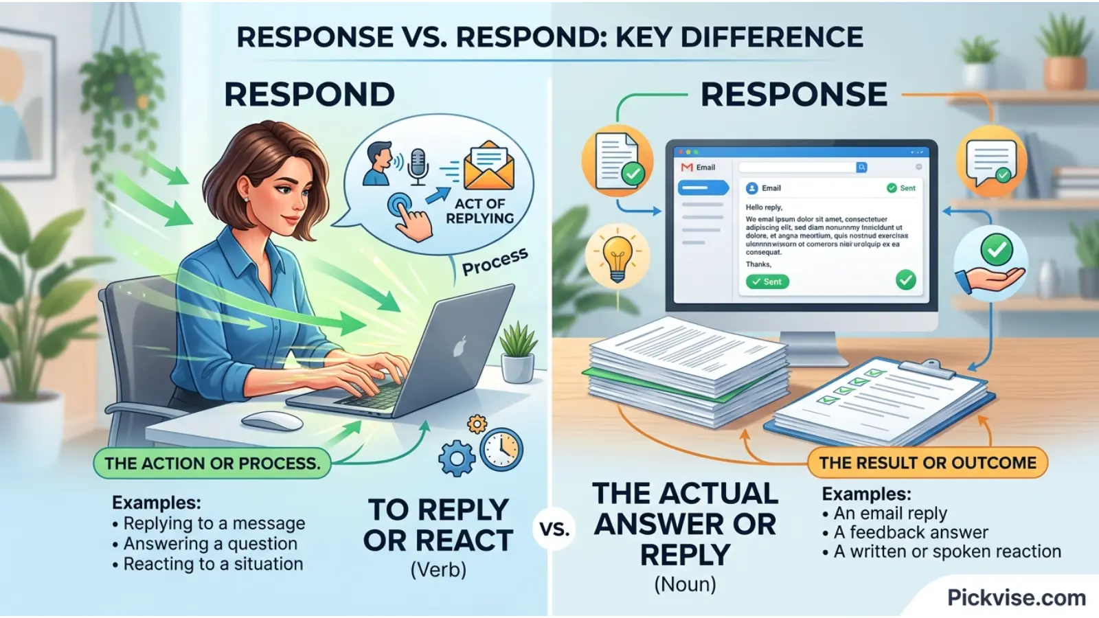 Response vs Respond: Key Difference