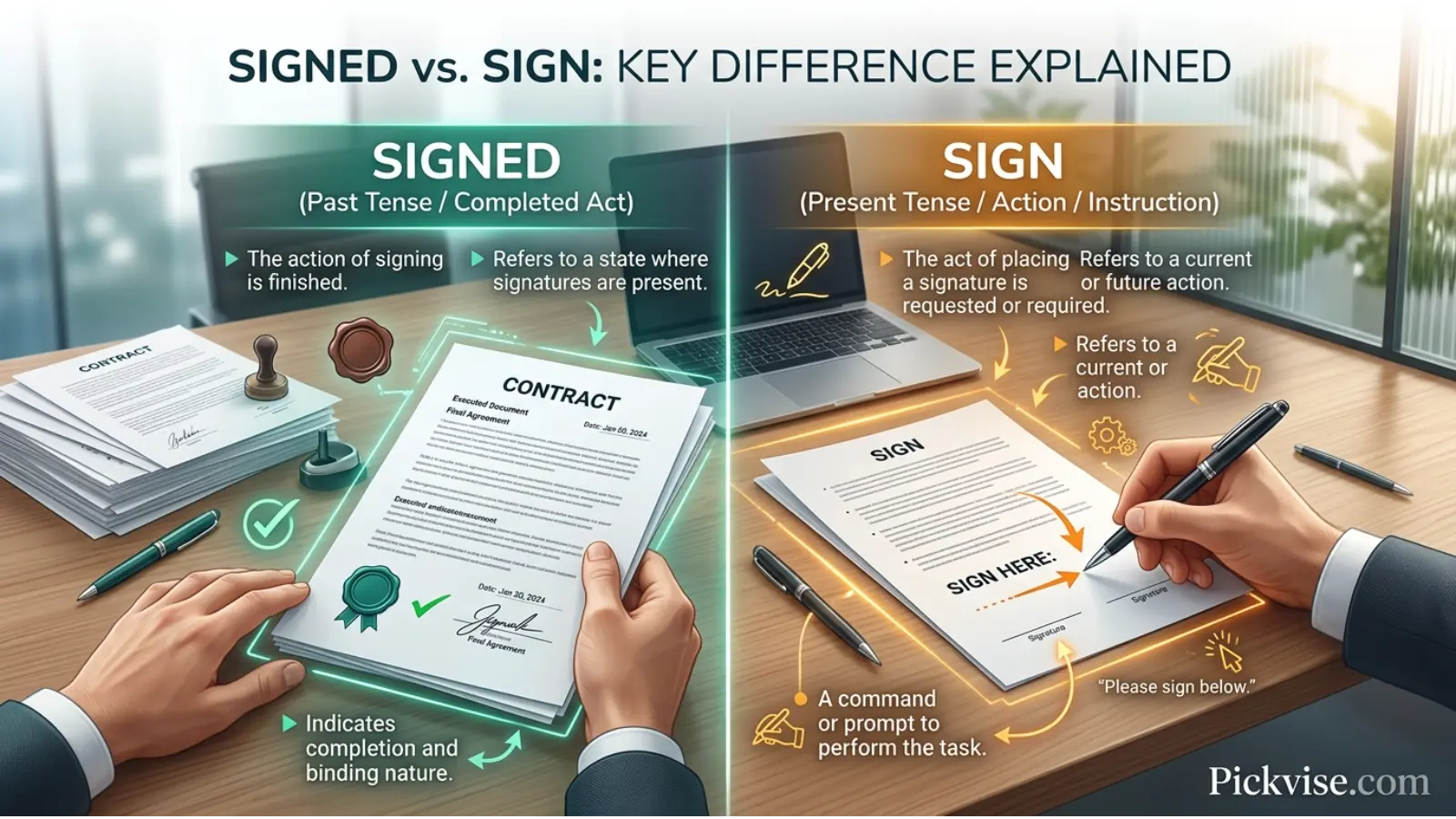 Signed or Sign: Key Difference Explained