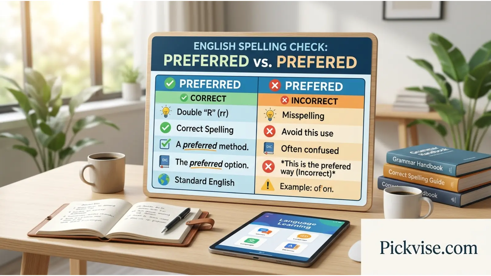  Comparison Table (Preferred vs Prefered)