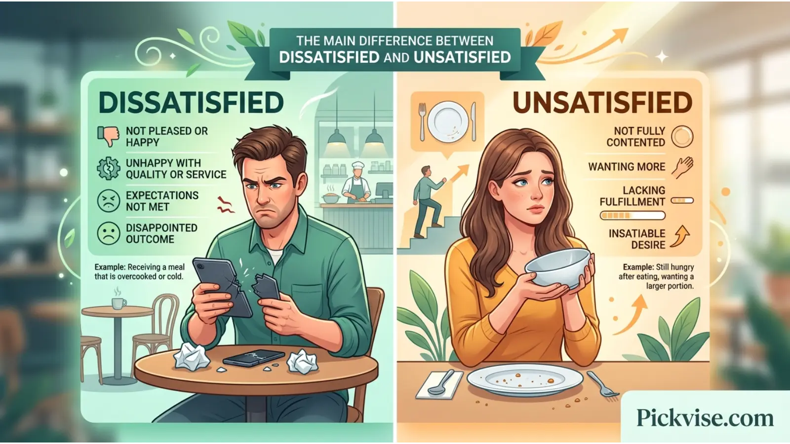 The Main Difference Between Dissatisfied and Unsatisfied