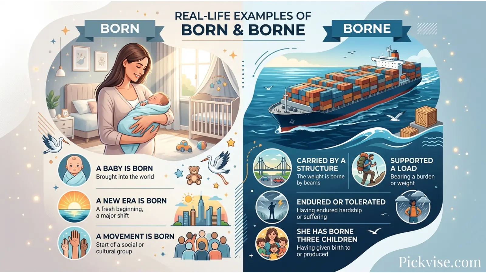 Real-Life Examples of Born and Borne