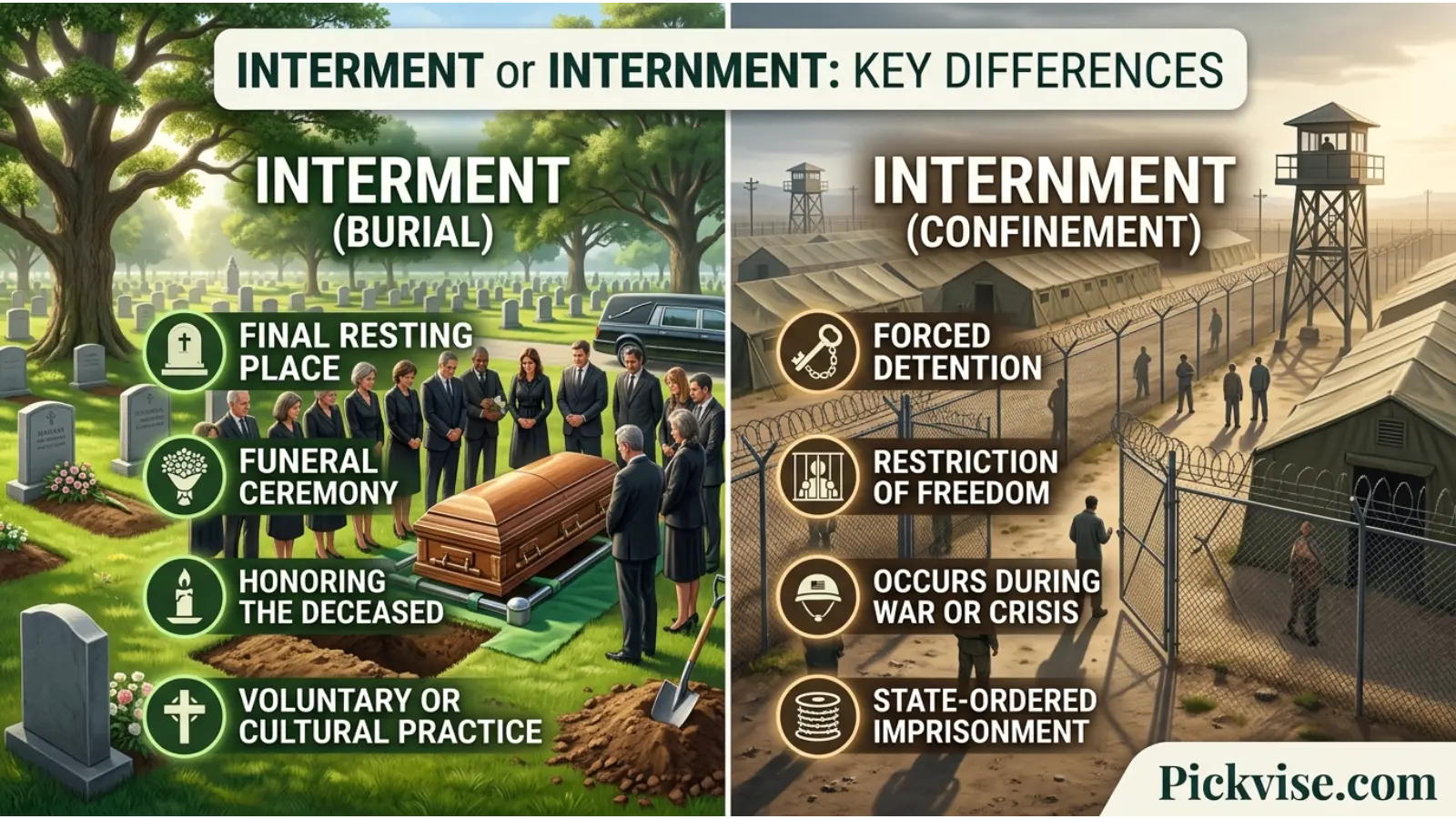 Interment or Internment: Key Differences