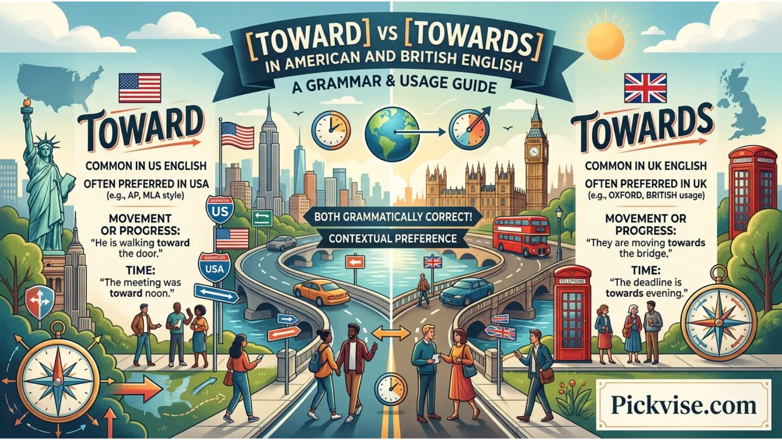 Toward vs Towards in American and British English